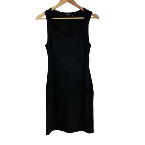 Theory NWT Micro Velvet Sleeveless Mini Dress Black Size P / XS Sheath V-Neck - Picture 4 of 12